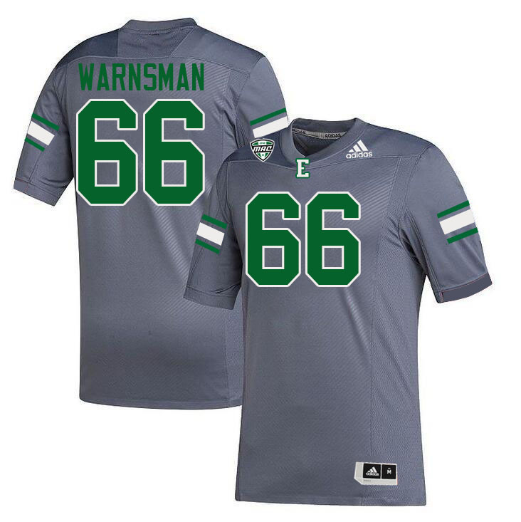 Eastern Michigan Eagles #66 Daniel Warnsman College Football Jerseys Stitched Sale-Grey